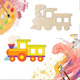 20pcs Unfinished Train Wood Ornaments Train Shape Blank Wood Natural Slices for DIY Crafts Christmas Holiday Wedding Birthday Party Decoration Zontween