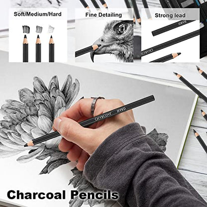 SoProPen Drawing Pencils, 40 Pieces Sketch Pencils Art Supplies for Kids Adults, Professional Colored Sketching Graphite Charcoal Watercolor Pencils - WoodArtSupply