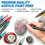 Acrylic Paint Pens Paint Markers Set of 18: Fine Point for Rock Painting Glass Wood Ceramic Fabric Metal Canvas Easter Eggs Pumpkin Kit, Drawing Art JR.WHITE
