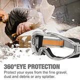 MELASA Industrial Grade Safety Goggles, Anti Fog Clear Lens Lab Goggles Fit Over Glasses for Men and Women Eye Protection MELASA