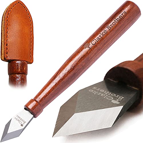 Clarke Brothers Marking Knife and Real Leather sheath – Wood Marking Gauge – Premium Woodworking Tool with High Carbon Steel Blade – Quality with Clarke Brothers