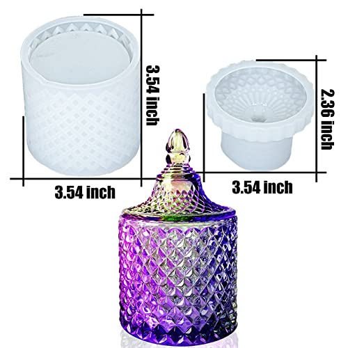 ZQYSING Storage Jar Resin Molds, Large Jar Silicone Molds with Lids Jewelry Trinket Storage Container Vase Box Molds for Epoxy Resin Casting Home - WoodArtSupply