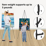 Instant Display Easel Stand - 63" Tripod Collapsible Portable Artist Floor Easel - Easy Folding Telescoping Adjustable Art Poster Metal Stand for OUTNEE
