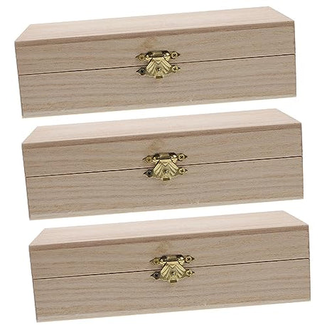 VOSAREA 9 Pcs clamshell wooden box mini containers obx jewelry moisennette jewelry Rustic Jewelry Chest jewelry organizer tray unfinished wood VOSAREA