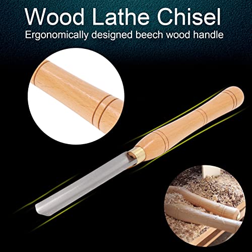 Wood Lathe Chisel, Bowl Gouge Woodturning, Roughing Gouge Lathes Turning Tool Wood Lathe Chisel Beach Handle HHS Middle Inner Arc Blade Turning Tool - WoodArtSupply