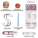 Hdviai 121Pcs Macrame Kit, Macrame Supplies 3mm x 109Yards Macrame Cord for Macrame Kits for Adults Beginners, with Accessories Like 100Pcs Beads and Hdviai