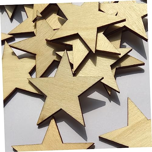 COHEALI Log Discs Log Slices DIY Wood Slices Star Wood Discs Wooden Decorate Blank COHEALI