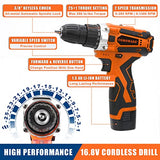 COMOWARE 16.8V Cordless Drill Set Combo Kit, 153 Pcs Tool Kit for Home, Professional Household Tool Sets for Men, Basic Tool Kit with Power Drill, COMOWARE
