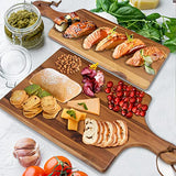 AIDEA Wood Cutting Board with Handle, Cheese Board Chartuterie Board，for Cutting and Serving 17"X11"bundle with 17"X6"(2 Pack) AIDEA