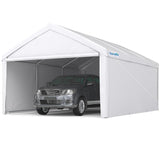 Quictent 13'X20' Heavy Duty Carport Galvanized Car Canopy Garage Outdoor Boat Shelter with Reinforced Frame - White Quictent
