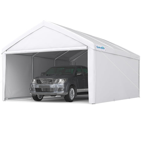 Quictent 13'X20' Heavy Duty Carport Galvanized Car Canopy Garage Outdoor Boat Shelter with Reinforced Frame - White Quictent