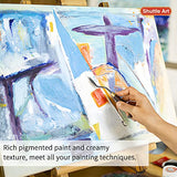 Shuttle Art Acrylic Paint, 12 Colors Acrylic Paint Large Bottle Set, 473ml/16oz Each, Rich Pigments, High Viscosity, Bulk Paint for Artists, Shuttle Art