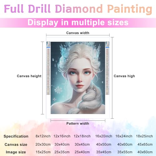 Diamond Painting Kits for Adults,Pure Ice and Snow Crown Princess 5D DIY Diamond Art Kits Full Drill Diamond for Gift Wall Decor Gem Arts Beautiful Directo