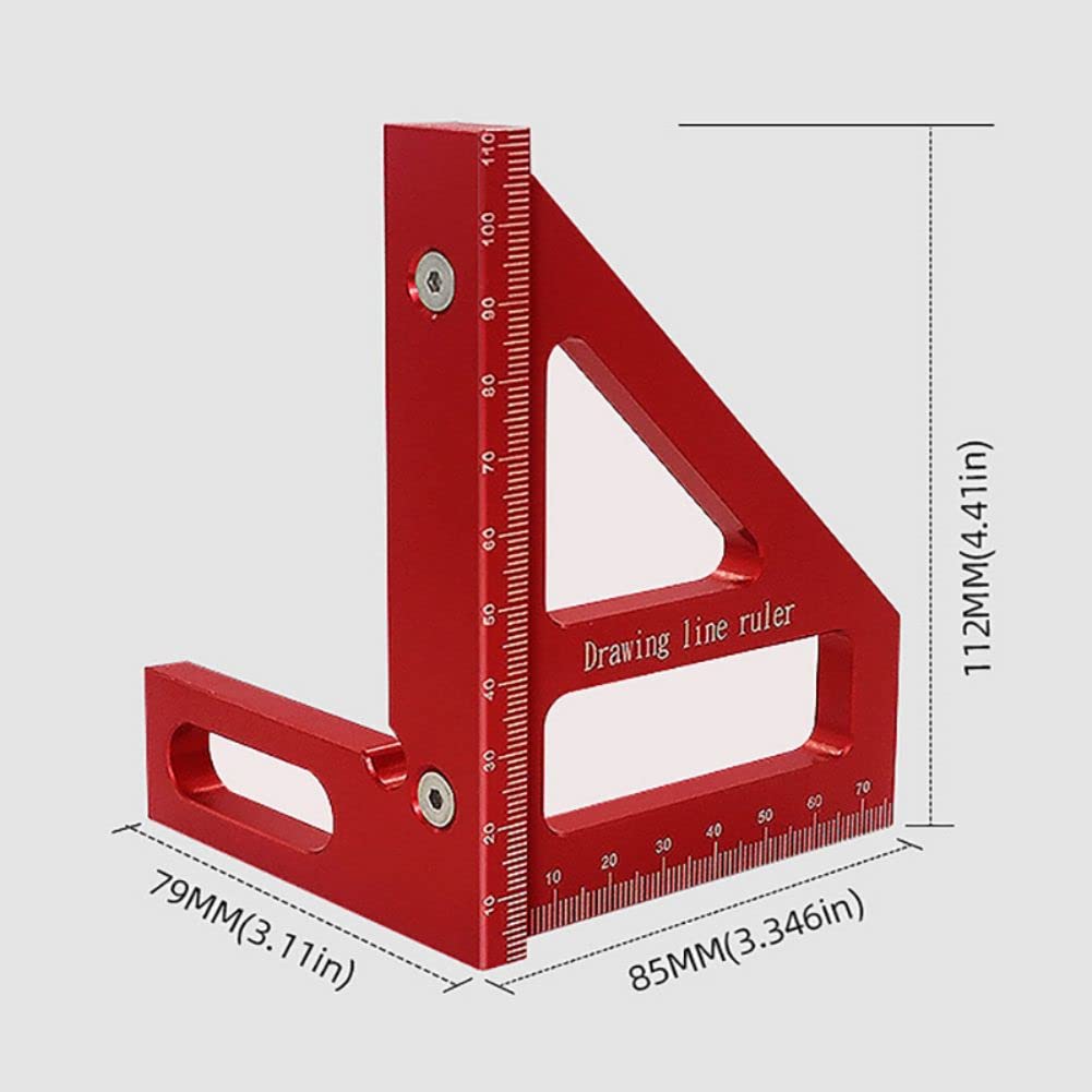 KETIPED 3D Multi-Angle Measuring Ruler,45/90 Degree Aluminum Alloy Woodworking Square Protractor,Drawing Line Ruler, Miter Triangle Ruler High KETIPED