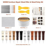 SEISSO Wood Furniture Repair Kit, Wood Putty Repair Fillers, Hardwood Laminate Floor Repair Kit, Restore Any Holes, Scratches, Cracks, Gouges for SEISSO