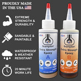 Brampton Extra Strength Epoxy - 20 Minute Work Life - Extra Strength Epoxy Glue Kit for Metal, Wood, Ceramic, Glass, Stone, Tile, and Most Plastics - BRAMPTON TECHNOLOGY, LTD.