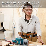 Waist Tool Belts with 13 Pockets,Waxed Canvas Tool Apron,Nail Apron,Woodworking Pouch for Men and Women,Adjustable Length from 28 to 45 Inches LEFOR·Z