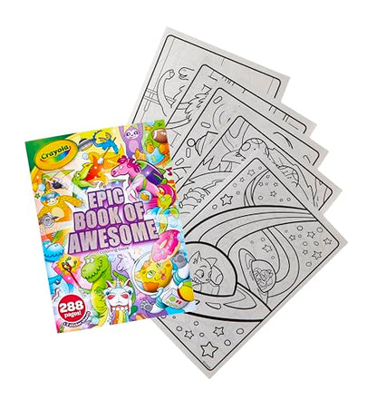 Crayola Epic Book of Awesome, All-in-One Coloring Book Set, 288 Pages, Kids Indoor Activities, Gift - WoodArtSupply