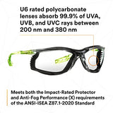 3M Safety Glasses, Solus CCS Series, ANSI Z87, Scotchgard Anti-Fog Coating, Clear Lens, Corded Ear Plug Control System, Removable Foam Gasket, 3M