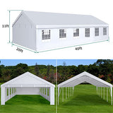 YITAHOME 20x40FT Party Tent Heavy Duty Wedding Tent Event Shelters Outdoor Canopy Upgraded Galvanized Steel Carport with Removable Sidewall Windows YITAHOME