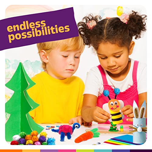 Dan&Darci Arts & Crafts Supplies Kit for Kids and Toddlers - with Storage Bin - Kid & Toddler Art & Craft Set Ages 3, 4, 5, 6, 7 & 8 Years Old - Dan&Darci