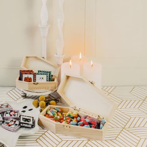 Woodpeckers Large Halloween Coffin Box, 12 Inch, Pack of 2, Unfinished Wood, Use As Halloween Décor and Halloween Crafts, Pet Casket Woodpeckers