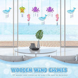 Leinuosen 32 Sets Wind Chime Kit for Kids Make Your Own Wooden Ocean Animals Wind Chime Wood Musical DIY Wind Chimes for Girls Boys Arts Crafts Leinuosen