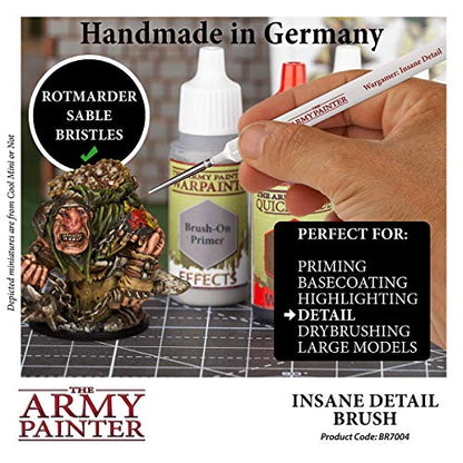 The Army Painter Wargamer: Insane Detail-Fine Detail Paint Brush with Rotmarder Sable Hair-Small Paint Brush, Model Paint Brush for Miniature Paint - WoodArtSupply