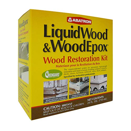 Abatron Wood Restoration Kit - 24 Ounce - Includes LiquidWood Epoxy Resin Wood Hardener and WoodEpox Wood FIller Abatron