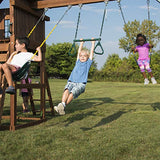 Swing-N-Slide WS 8355 Castlebrook Swing Set with Two Slides, Swings & Climbing Wall, Wood Swing-N-Slide