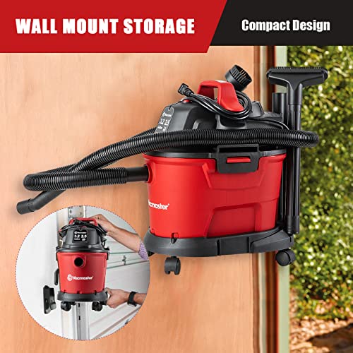Vacmaster Red Edition VHB305M 1101 Wall Mount Wet Dry Vacuum 3.2 Gallon 2.5 Peak HP Vacmaster