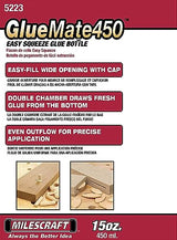 Milescraft 5223 Glue Mate 450-15oz. (450ml) + Milescraft 5222 Glue Mate 150-5oz. (150ml) - Precision Wood Glue Bottle - Anti-Drip Also Includes One WoodArtSupply