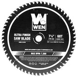 WEN BL0760 7.25-Inch 60-Tooth Carbide-Tipped Professional Ultra Fine-Finish Circular Saw Blade with Cool-Cut Coating WEN