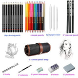 HOTCOLOR Drawing Pencils Set, 36pcs Art Supplies Set Sketching Pencil Set with Graphite Pencils,Dual Ended Color Pencils,Charcoal Pencils Set for HOTCOLOR