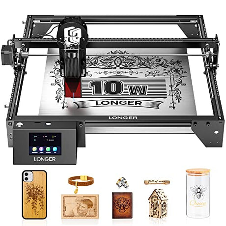 Longer RAY5 Laser Engraver 60W, Laser Engraver 10W Output Power, 32-bit Motherboard, Compresed Spot CNC, App Offline Control, DIY Engraver Tool for Longer