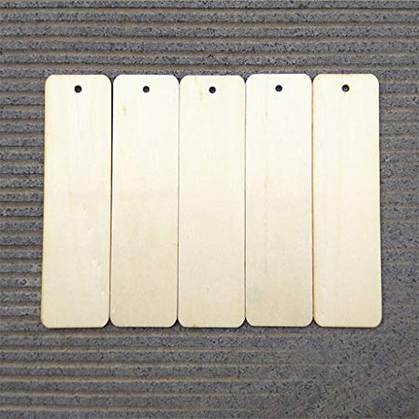 JANOU Rectangle Wood Crafts DIY Blank Hanging Gift Tags Ornaments with Ropes Wedding Birthday Party Decoration Pack 20pcs JANOU