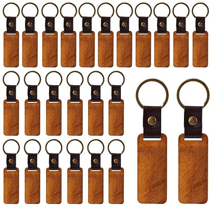 25pcs Leather Wood Keychain Blank, Wooden Keychain Blanks with Leather  Strip Engraving Blanks Wood Blanks Unfinished Wooden Key Ring Key Tag  Crafts Supplies - Yahoo Shopping