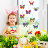 Winlyn 27 Sets Butterfly Suncatchers Ornaments Decorations DIY Window Paint Art Suncatchers Butterfly Suncatchers Painting Craft Kits for Kids Winlyn