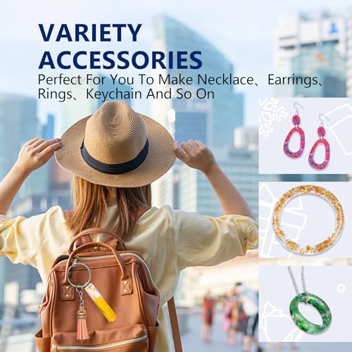 IGaiety Resin Kits for Jewelry Making Silicone Molds Starter Kit 278 pcs Bundle with Epoxy Resin Silicone Mold Art for DIY Jewelry Earring Keychain IGaiety