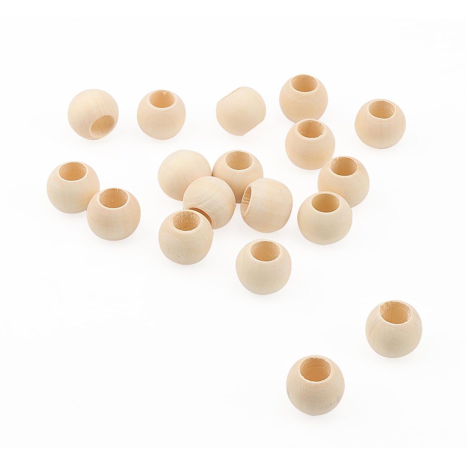 LEXININ 300 Pcs 20mm Unfinished Natural Wood Beads, Large Hole Wooden Beads, Wood Macrame Beads for DIY Crafts, Jewelry Making, Decorations LEXININ