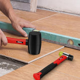 SHALL 2-Piece Rubber Mallet Hammer Set, 16oz Rubber Hammer Mallet & 40mm Double-Faced Soft Mallet, Shockproof Fiberglass Handle with Cushion Grip, SHALL