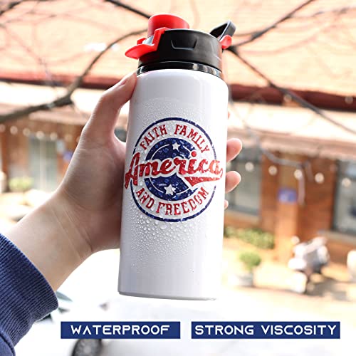 Tintnut American Flag Permanent Vinyl - 10 Sheets 12"x10", USA Flag Patriot Adhesive Vinyl, Independence Day Pattern Self Sticker Waterproof Vinyl Tintnut