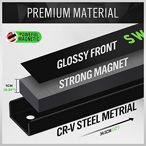 SWANLAKE 12" Magnetic Tool Holder Strip,Metal Tool Magnet Bar for Garage Organization(4PCS) SWANLAKE GARDEN TOOLS