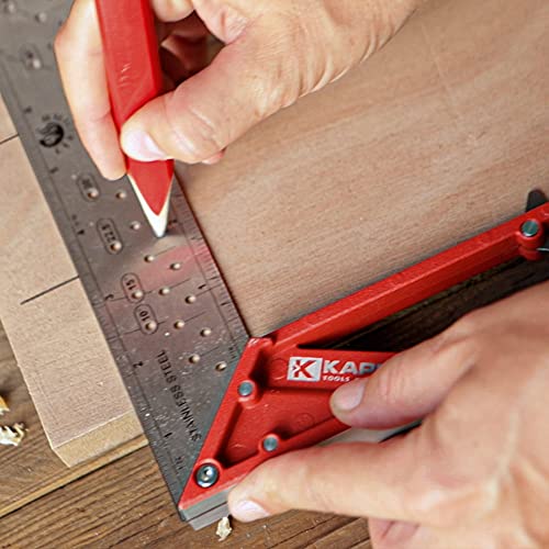 Kapro - 353 Professional Ledge-It Try & Mitre Square - For Leveling and Measuring - Features Stainless Steel Blade, Retractable Ledge, and Etched - WoodArtSupply