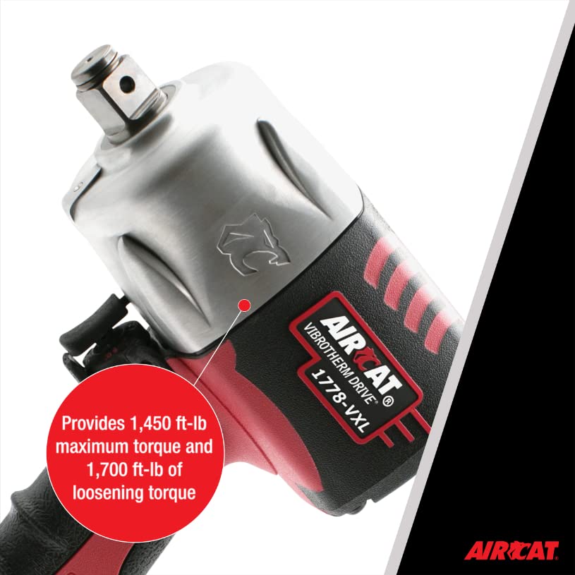 AIRCAT Pneumatic Tools 1778-VXL 3/4-Inch Vibrotherm Drive Composite Impact Wrench : Ergonomic Impact Wrench : Compact & Low Weight Pneumatic Power AIRCAT