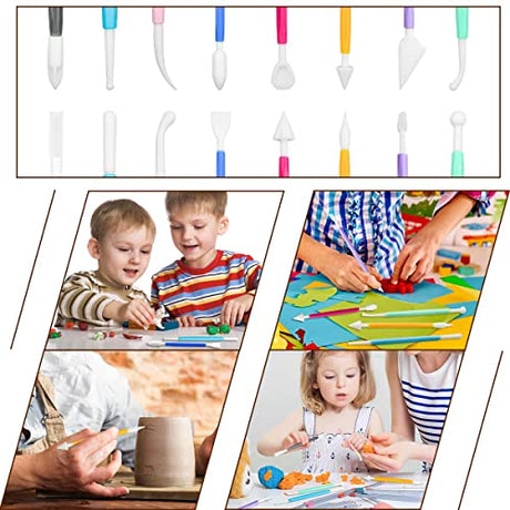 8 Pieces Plastic Clay Modeling Tools Set Ceramic Tool Kit for Sculpting Plastic Polymer Clay Shaping Tool for Kids Double-Head Suitable for DIY yuntop