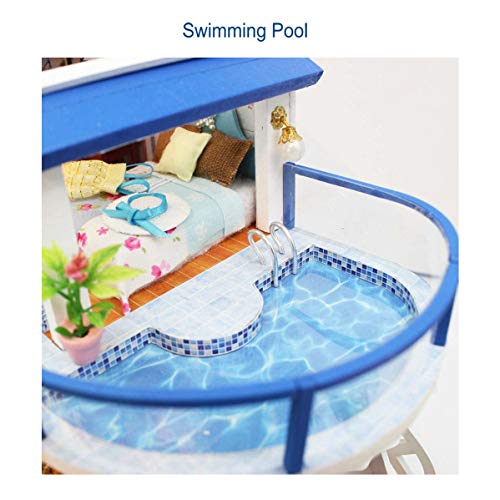 GuDoQi DIY Miniature Dollhouse Kit, Miniature House Kit 1:24 Scale,Tiny House kit with Music and Furniture Kit, Great Gift for Birthday Christmas, GuDoQi