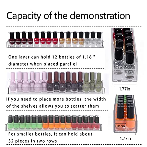 Justsoso 6Pcs/Set Acrylic Nail Polish Rack Wall Mounted,Lipstick Essential Oil Bottle Holder Organizer,Nail Paint Display Stand Shelf For Storage Justsoso