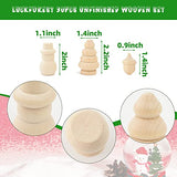 Luckforest 30Pcs Unfinished Wooden Set, Snowman Dolls Craft Christmas Tree Acorns Blank DIY Wooden Natural Wooden Xmas Tree for Crafts Arts Drawing Luckforest