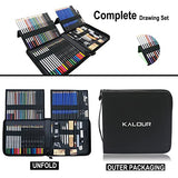 KALOUR 82 Pack Drawing Sketching Kit, Pro Art Supplies with Sketchbook, Include Tutorial,Colored, Graphite, Charcoal, Watercolor,Metallic & Pastel KALOUR